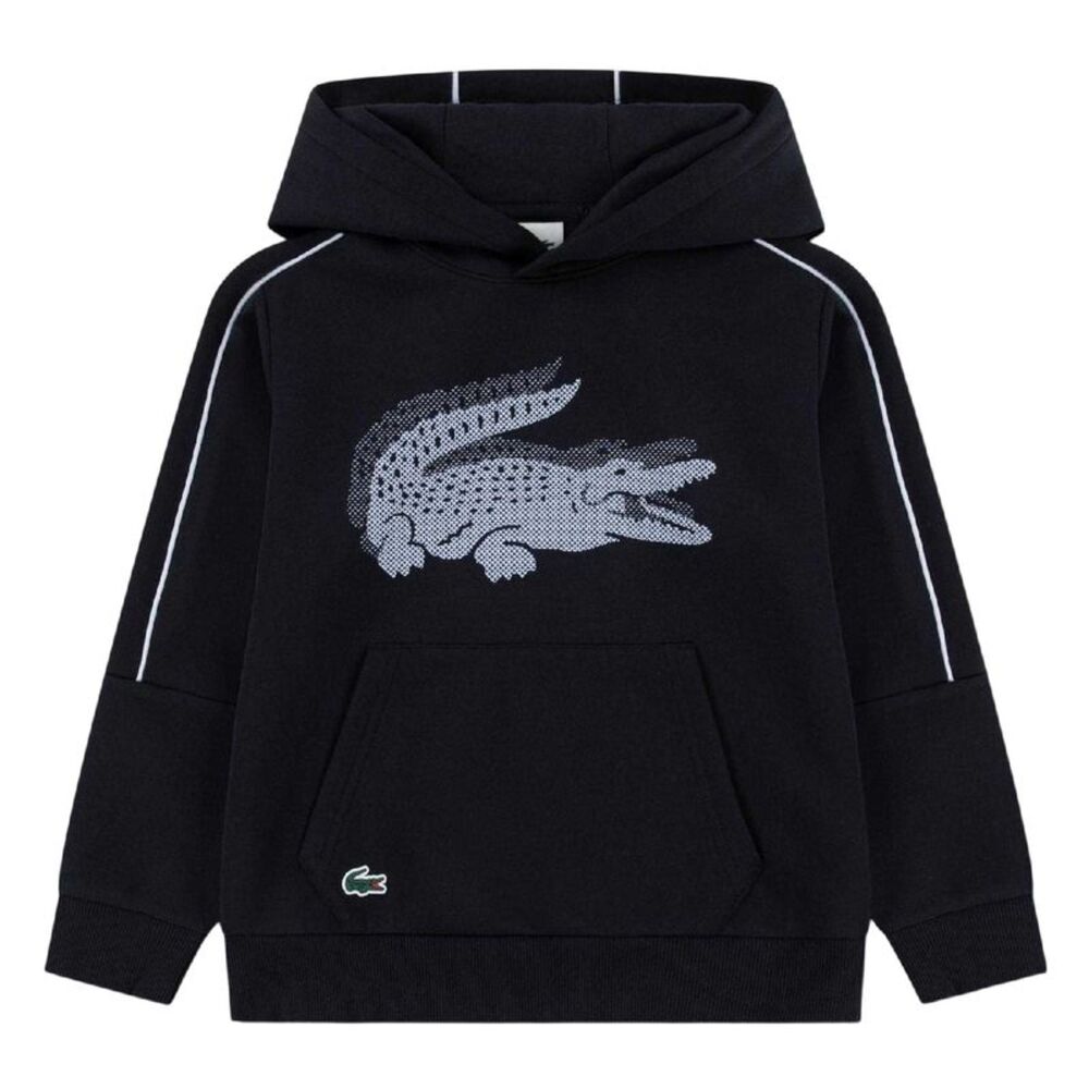 Lacoste Childrens/Kids Graphic Print Hoodie / Black Marl
